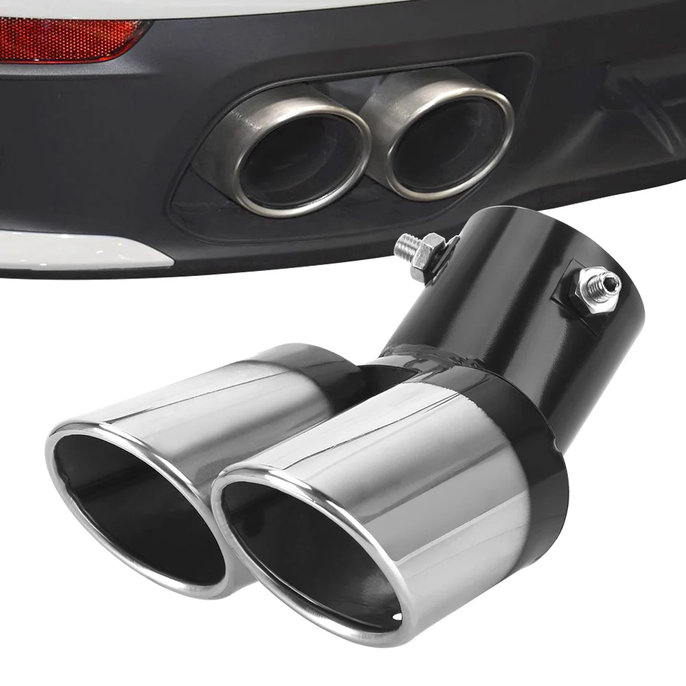 Car Exhaust Trim Muffler Pipe Tail Universal Car Decoration Chrome Tail Pipe Car Styling Stainless Steel Curved Double Outlet
Car Exhaust Trim Muffler Pipe Tail Universal Car Decoration Chrome Tail Pipe Car Styling Stainless Steel Curved Double Outlet