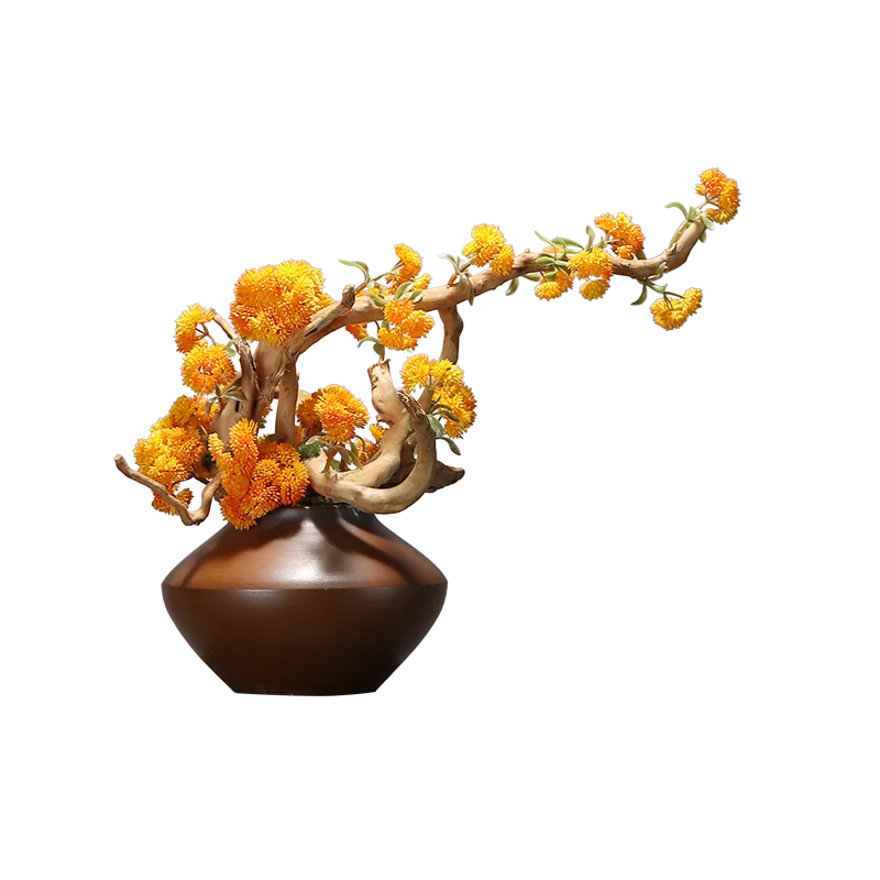 New Chinese Style Artificial Bonsai Floral Orange Soft Space Ancient Shelf Decoration
New Chinese Style Artificial Bonsai Floral Orange Soft Space Ancient Shelf Decoration