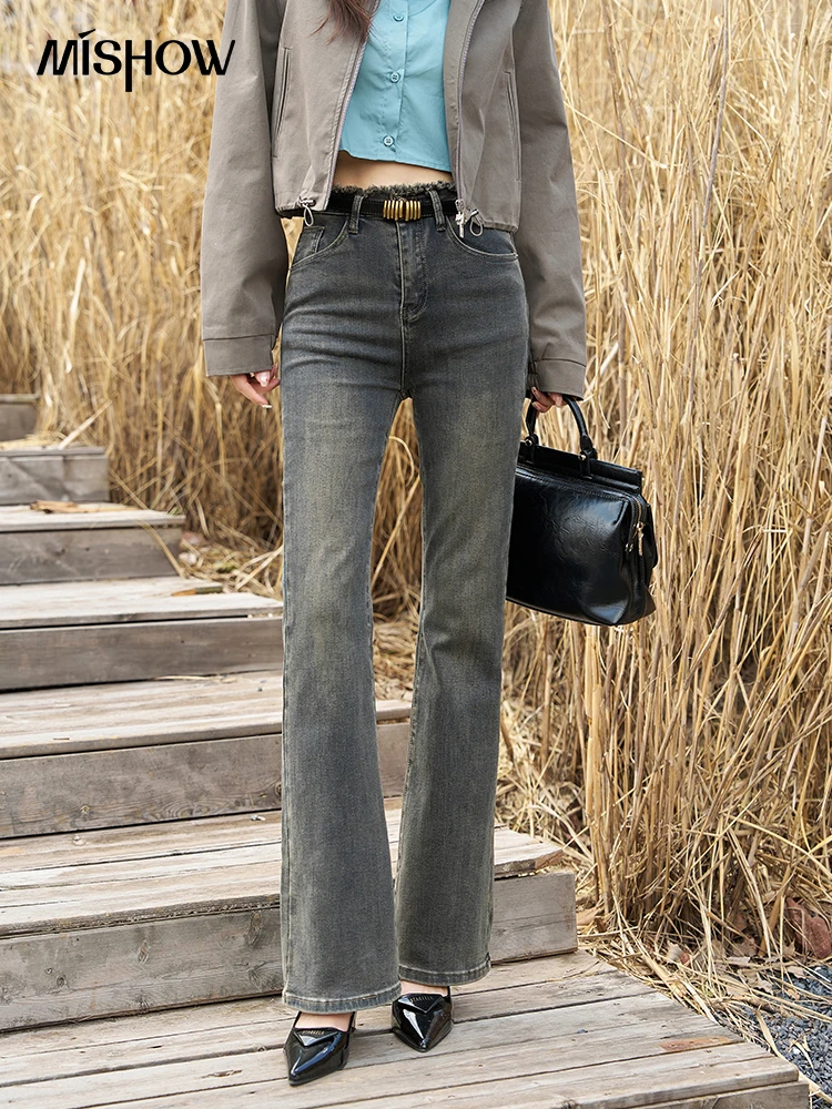MISHOW Grey Jeans for Women 2023 Autumn Korean Waistband Tassel Edge Denim Pants Distressed Full Length Flare Pants MXC43K0486
MISHOW Grey Jeans for Women 2023 Autumn Korean Waistband Tassel Edge Denim Pants Distressed Full Length Flare Pants MXC43K0486