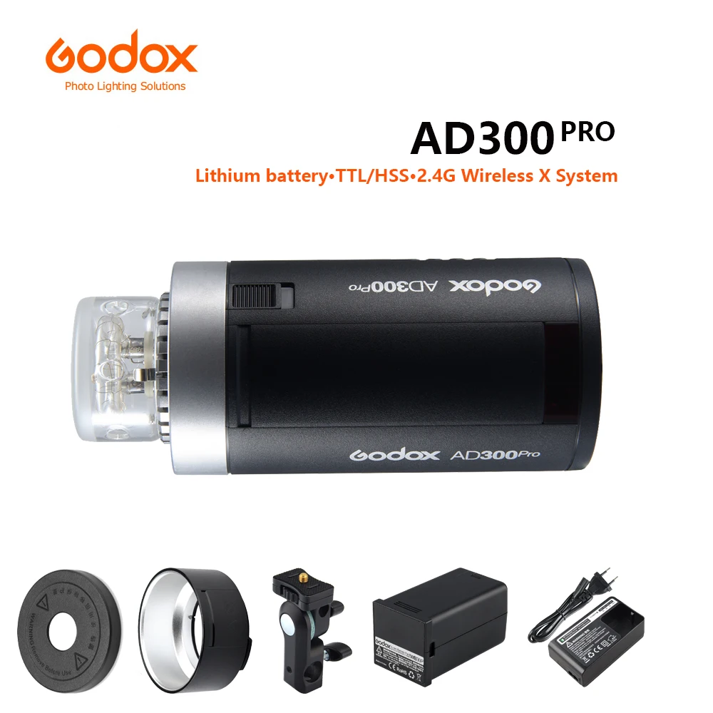 Godox AD300Pro Outdoor Flash Light 300Ws TTL 2.4G 1/8000 HSS with 2600mAh Battery for Canon Nikon Sony Fuji Olympus Pentax
Godox AD300Pro Outdoor Flash Light 300Ws TTL 2.4G 1/8000 HSS with 2600mAh Battery for Canon Nikon Sony Fuji Olympus Pentax
