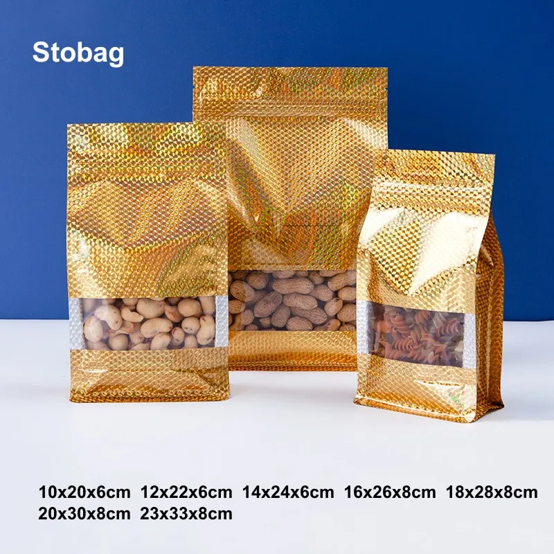 StoBag 50pcs Golden Glossy Food Packaging Ziplock Bag Aluminum Foil Stand Up Sealed for Candy Nuts Beans Storage Reusable Pouch
StoBag 50pcs Golden Glossy Food Packaging Ziplock Bag Aluminum Foil Stand Up Sealed for Candy Nuts Beans Storage Reusable Pouch