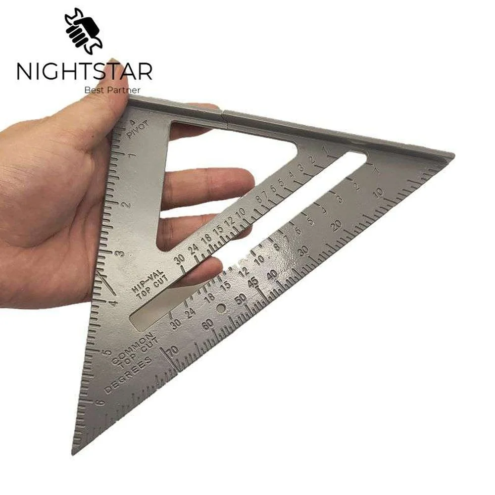 7 Inch Aluminum Alloy Measuring Ruler Speed Square Roofing Triangle Angle Protractor Trammel Measuring Tools
7 Inch Aluminum Alloy Measuring Ruler Speed Square Roofing Triangle Angle Protractor Trammel Measuring Tools
