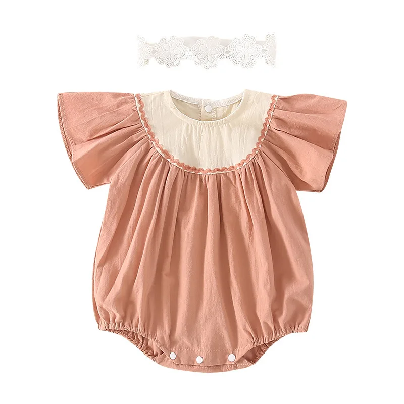 Baby's Fart Dress Summer Thin Baby Korean solid color triangle coat short sleeve climbing suit (for hairband) 
Baby's Fart Dress Summer Thin Baby Korean solid color triangle coat short sleeve climbing suit (for hairband)