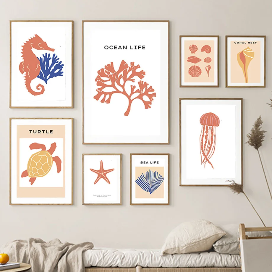 Abstract Ocean Life Coral Conch Turtle Starfish Boho Poster Nordic Wall Art Print Canvas Painting Pictures For Bedroom Decor
Abstract Ocean Life Coral Conch Turtle Starfish Boho Poster Nordic Wall Art Print Canvas Painting Pictures For Bedroom Decor