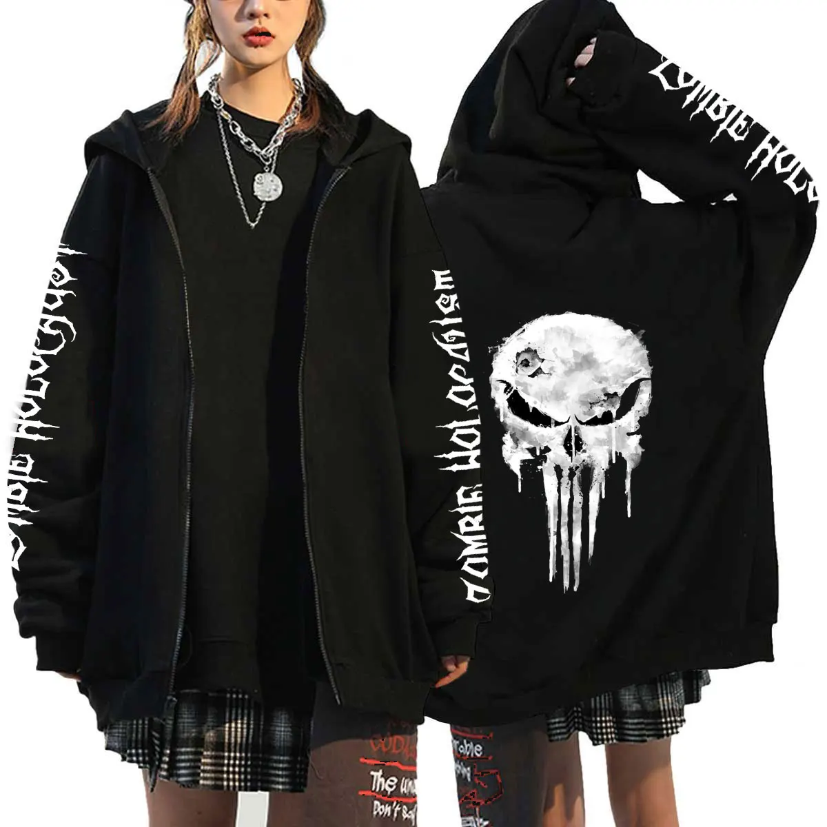 Skull Head Hoodie Women's Sweatshirt Loose Hooded Jacket Zipper Autumn Casual Jacket Women's Tops
Skull Head Hoodie Women's Sweatshirt Loose Hooded Jacket Zipper Autumn Casual Jacket Women's Tops