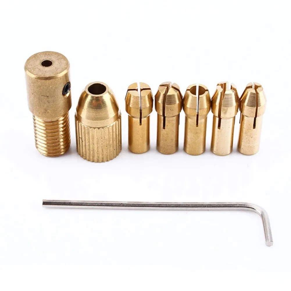 7 PCS Mini Drill Bit Chuck Collet Set 0.5-3.0mm 2.0mm Shank Brass Chucks Adapter For Dremel Rotary Tool Power Tool Accessories
7 PCS Mini Drill Bit Chuck Collet Set 0.5-3.0mm 2.0mm Shank Brass Chucks Adapter For Dremel Rotary Tool Power Tool Accessories