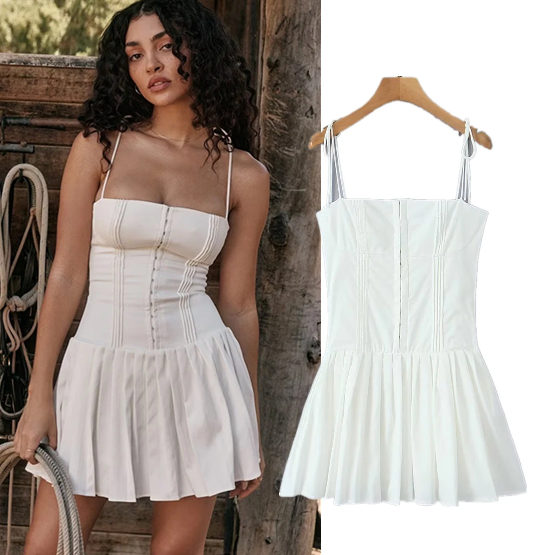 Elmsk French Country Style White Elegant Dress Fashion Pleated Strapless Ladies Mini Dress Women
Elmsk French Country Style White Elegant Dress Fashion Pleated Strapless Ladies Mini Dress Women