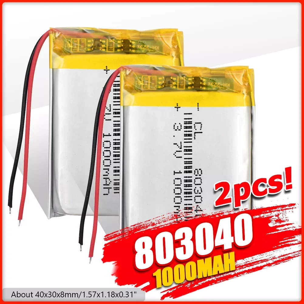 803040 3.7V 1000mAh Lipo Battery Replacement Lithium Li-Po Polymer Rechargeable Battery For Bluetooth speaker PDA
803040 3.7V 1000mAh Lipo Battery Replacement Lithium Li-Po Polymer Rechargeable Battery For Bluetooth speaker PDA