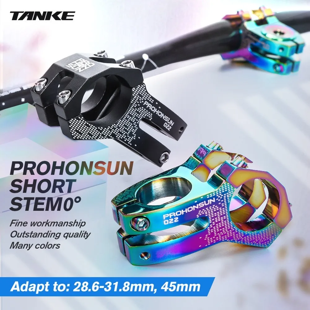TANKE MTB Road Bike Stem 45mm 0°short Colorful Oil Slick Stems 31.8mm Stem Aluminum Alloy CNC Mountain Bicycle Stem Parts
TANKE MTB Road Bike Stem 45mm 0°short Colorful Oil Slick Stems 31.8mm Stem Aluminum Alloy CNC Mountain Bicycle Stem Parts
