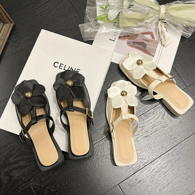 Slippers women's 2022 summer new outer wear flower Baotou sandals mid-heel soft leather women's shoes Muller sandals
Slippers women's 2022 summer new outer wear flower Baotou sandals mid-heel soft leather women's shoes Muller sandals