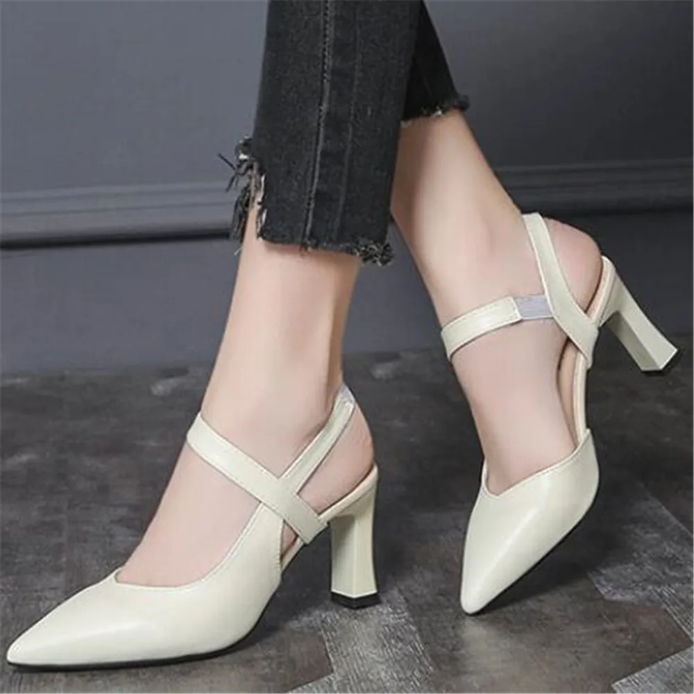 Сандалии женские на высоком каблуке, натуральные туфли-лодочки на массивном каблуке, ремешок на щиколотке, пикантная модная обувь с закрыты... 
Сандалии женские на высоком каблуке, натуральные туфли-лодочки на массивном каблуке, ремешок на щиколотке, пикантная модная обувь с закрыты...