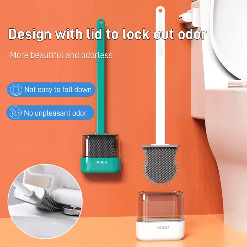 Wall Hanging Toilet Brush No Dead Corner Toilet Cleaning Silicone Bristles with Quick Drying Holder Set Breathable for Clean
Wall Hanging Toilet Brush No Dead Corner Toilet Cleaning Silicone Bristles with Quick Drying Holder Set Breathable for Clean