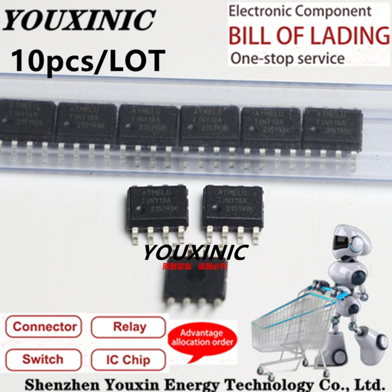 YOUXINIC 100% New Imported Original ATTINY13A-SSUR SOP-8 microcontroller chip
YOUXINIC 100% New Imported Original ATTINY13A-SSUR SOP-8 microcontroller chip