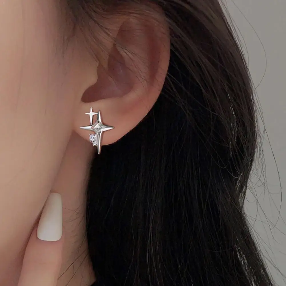 2023 Fashion Silver Color Cross Star Zircon Stud Earrings For Women Girl Korean Four-Pointed Star Personality Earrings Jewellery
2023 Fashion Silver Color Cross Star Zircon Stud Earrings For Women Girl Korean Four-Pointed Star Personality Earrings Jewellery