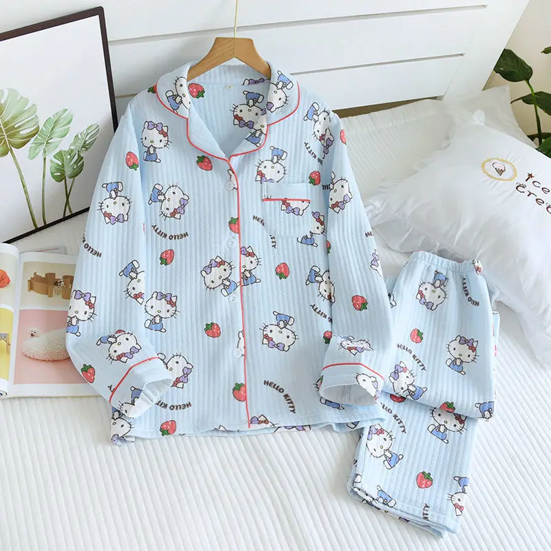 Sanrio Hello Kitty Pajamas Women Kawaii Cotton Thickened Autumn Winter Pajamas Cartoon Warm Loose Loungewear Set My Melody
Sanrio Hello Kitty Pajamas Women Kawaii Cotton Thickened Autumn Winter Pajamas Cartoon Warm Loose Loungewear Set My Melody