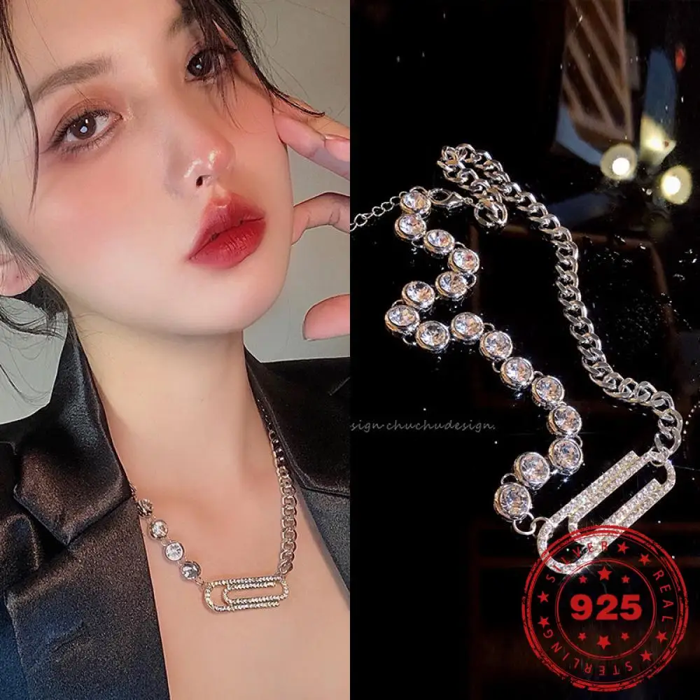 HOYON Hot Sale Ins Style Irregular Necklace Full of Diamonds style Brooch Necklace Clavicle Chain S925 Silver Jewelry
HOYON Hot Sale Ins Style Irregular Necklace Full of Diamonds style Brooch Necklace Clavicle Chain S925 Silver Jewelry
