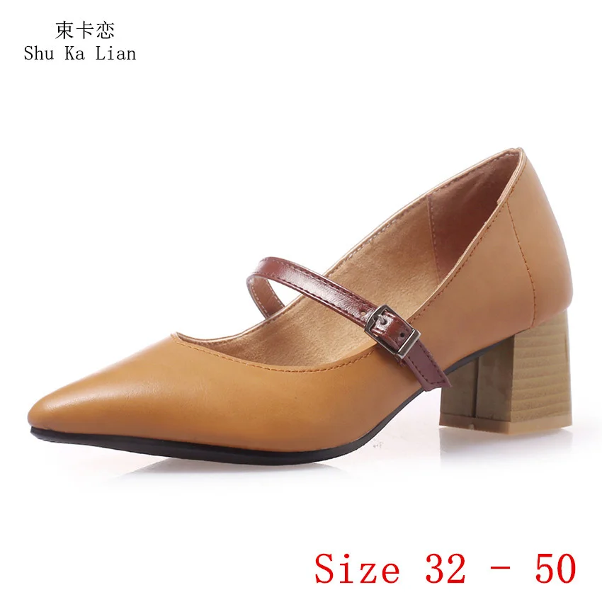 

Женские туфли-лодочки на низком каблуке 4 см, женские туфли-лодочки, женские туфли-оксфорды, маленькая модель 32 - 50