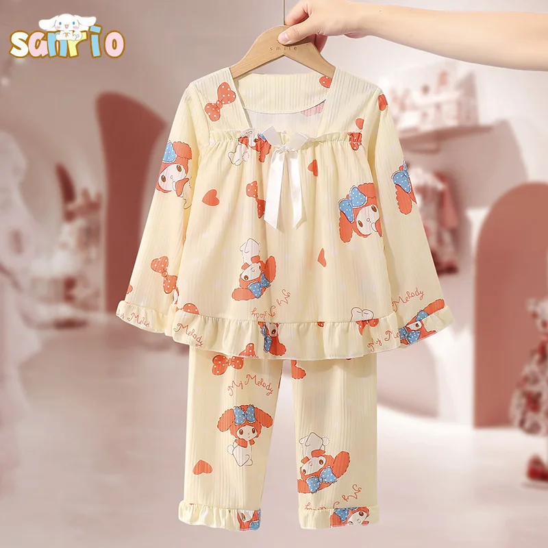 Kawaii Sanrio аниме Cinnamoroll Kuromi My Melody Детские Мультяшные пижамы весна-осень для девочек милые домашние пижамы в стиле принцессы
Kawaii Sanrio аниме Cinnamoroll Kuromi My Melody Детские Мультяшные пижамы весна-осень для девочек милые домашние пижамы в стиле принцессы