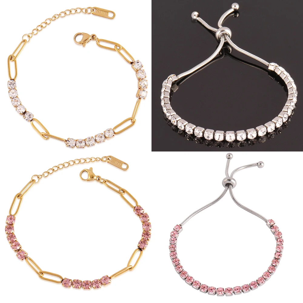 Fashion Stainless Steel Bracelet Femme Adjustable Bracelets Charm 4mm Zircon Bracelet for Women Bracelet Jewelry Gift Wholesale
Fashion Stainless Steel Bracelet Femme Adjustable Bracelets Charm 4mm Zircon Bracelet for Women Bracelet Jewelry Gift Wholesale