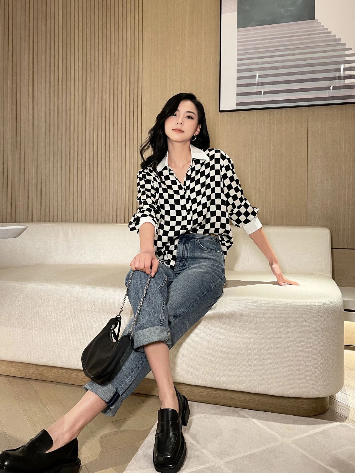 100% Real Silk Women Long Sleeve Plaid Shirts High Quality Elegant Embroidery Chic Runway Designer Tops Ladies Vintage Blouse
100% Real Silk Women Long Sleeve Plaid Shirts High Quality Elegant Embroidery Chic Runway Designer Tops Ladies Vintage Blouse