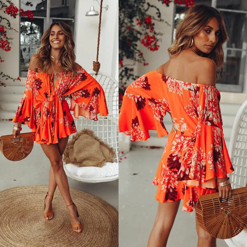 2022 Europe and America Summer New Women's Temperament Commuting Sexy One-collar Long Sleeve Printed Casual Dress
2022 Europe and America Summer New Women's Temperament Commuting Sexy One-collar Long Sleeve Printed Casual Dress