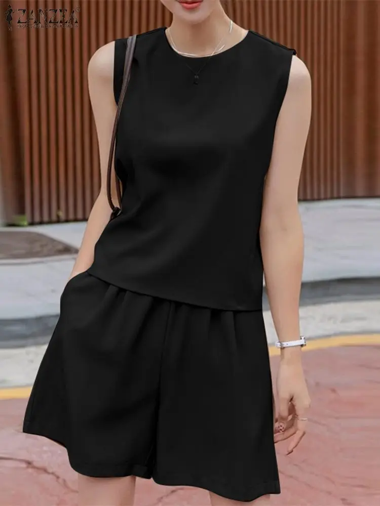 ZANZEA Sleeveless Tank Tops Fashion 2 Piece Sets Solid Elastic Waist Shorts Casual Women Outfits Pocket Summer Matching Suits
ZANZEA Sleeveless Tank Tops Fashion 2 Piece Sets Solid Elastic Waist Shorts Casual Women Outfits Pocket Summer Matching Suits