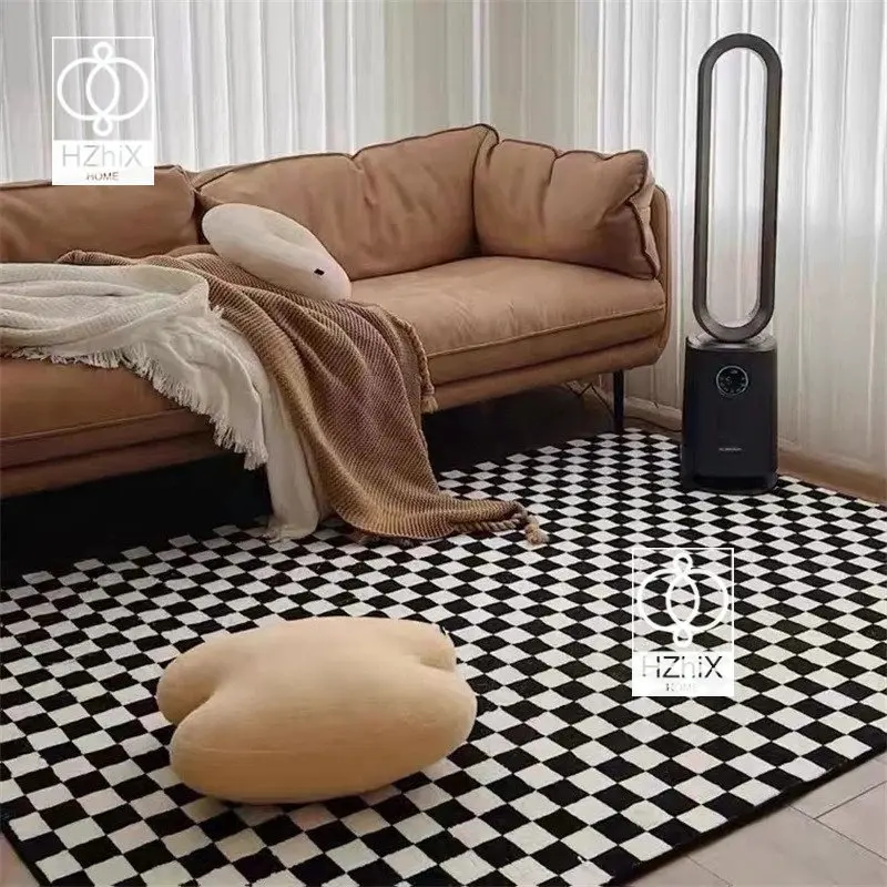 Retro Black White Checkered Carpet Rug Moroccan for Living Room Bedroom Decor Green Plaid Carpet Nordic Simple Coffee Table Mat
Retro Black White Checkered Carpet Rug Moroccan for Living Room Bedroom Decor Green Plaid Carpet Nordic Simple Coffee Table Mat