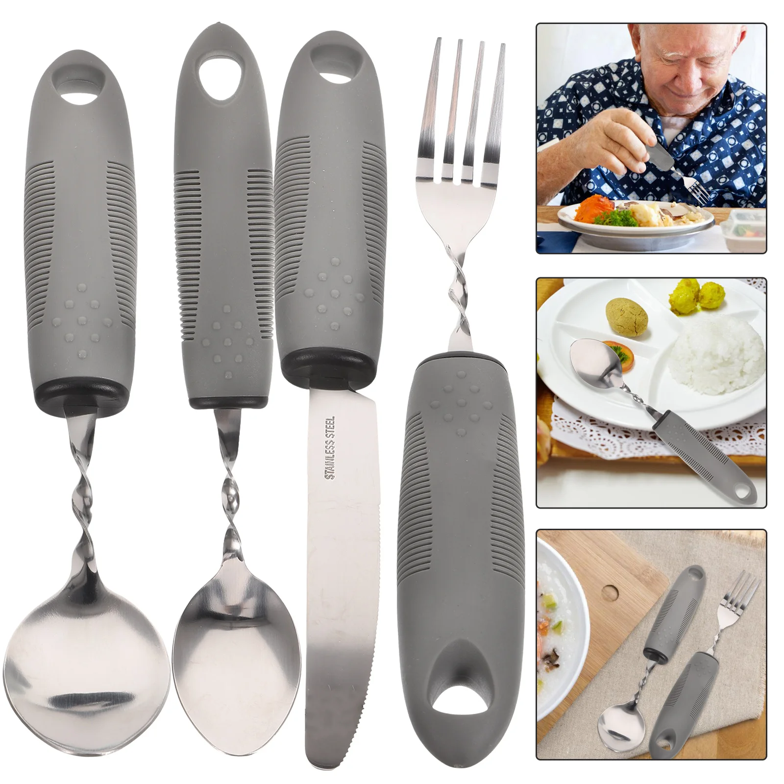 Non-slip Bendable Cutlery Elderly Stainless Steel Serving Utensils Plastic Portable
Non-slip Bendable Cutlery Elderly Stainless Steel Serving Utensils Plastic Portable