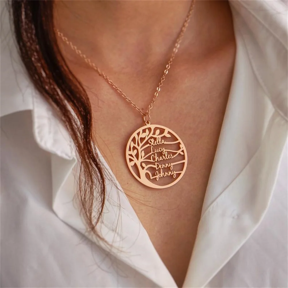 Tree of Life Family 2-5 Name Necklace Personalized Stainless Steel Nameplate Ladies Men's Birthday Gift
Tree of Life Family 2-5 Name Necklace Personalized Stainless Steel Nameplate Ladies Men's Birthday Gift