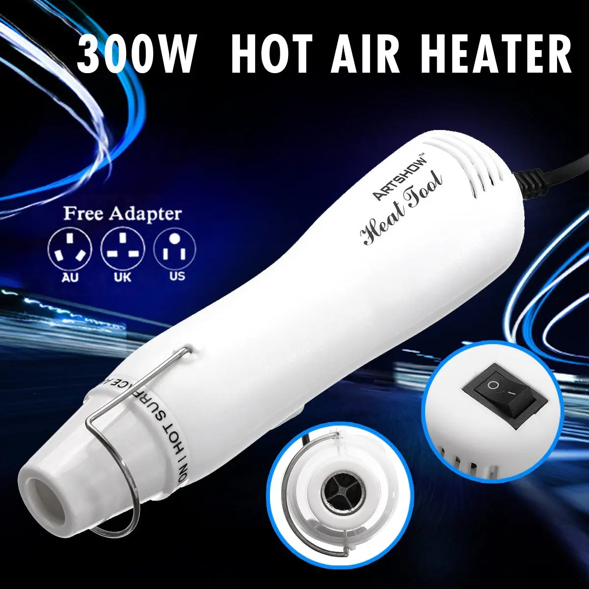 110V 300W DIY Electric Hot Air Gun Mini Air Heat Gun Electric Hot Air Heater For DIY Embossing Drying Paint Crafts Power Tool
110V 300W DIY Electric Hot Air Gun Mini Air Heat Gun Electric Hot Air Heater For DIY Embossing Drying Paint Crafts Power Tool