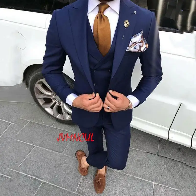 Latest Coat Pant Designs Navy Blue Men Suits for Wedding Prom Man Blazers Groom Tuxedos Terno Masculino Costume Homme 3 Piece
Latest Coat Pant Designs Navy Blue Men Suits for Wedding Prom Man Blazers Groom Tuxedos Terno Masculino Costume Homme 3 Piece