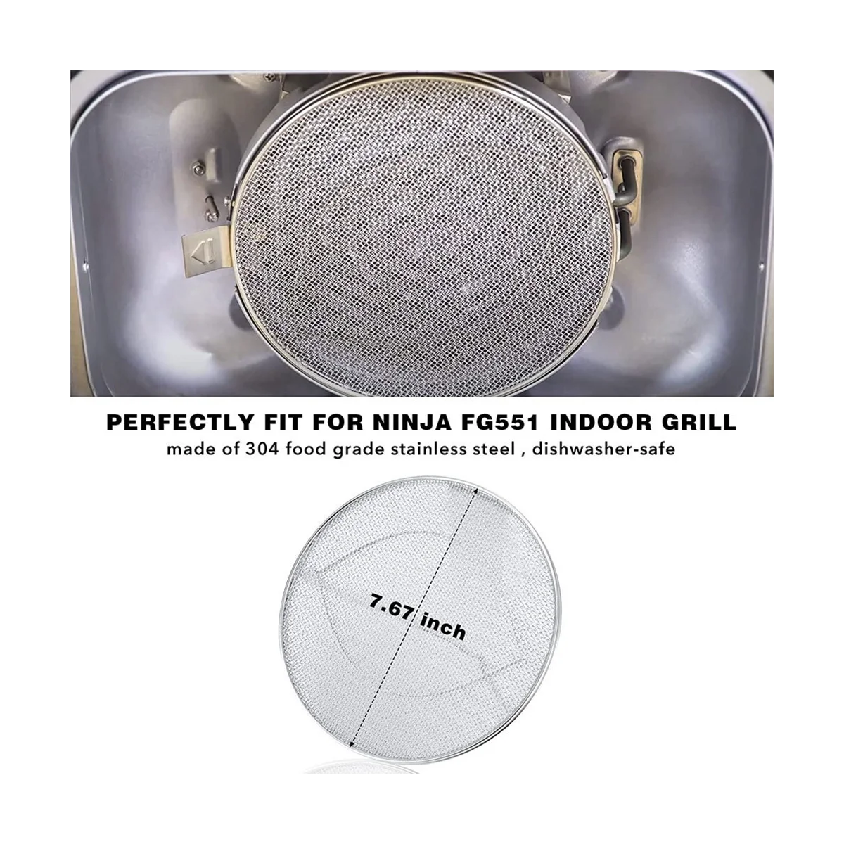 Stainless Steel Splatter Shield for Ninja Foodi FG551, Accessories for Ninja Foodi Smart XL 6-In-1 Indoor Grill Reusable
Stainless Steel Splatter Shield for Ninja Foodi FG551, Accessories for Ninja Foodi Smart XL 6-In-1 Indoor Grill Reusable