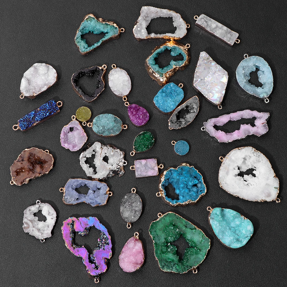1PCS Natural Druzy Agates Pendant Colorful Irregular Stone Beads Charms for Jewelry Making DIY Necklace Earrings Accessries
1PCS Natural Druzy Agates Pendant Colorful Irregular Stone Beads Charms for Jewelry Making DIY Necklace Earrings Accessries