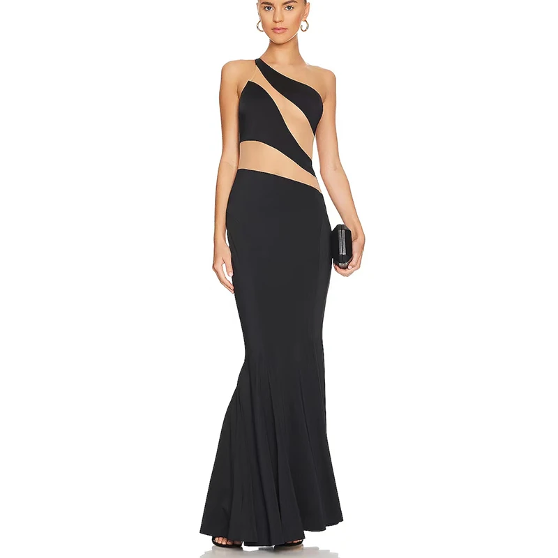 Mesh stitching dress 2023 summer new y2k fashion personality pure color see-through oblique collar Slim women's dresses
Mesh stitching dress 2023 summer new y2k fashion personality pure color see-through oblique collar Slim women's dresses
