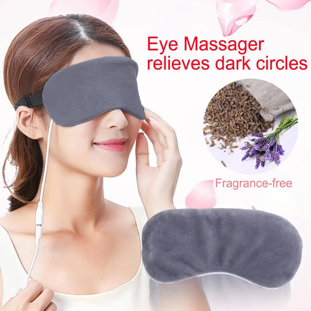 

Lavender Eye Mask USB Heating Steam Eyeshade Relieves Dark Circle Eye Massager Patch Fatigue Relief Sleep Travel Eye Shade Mask