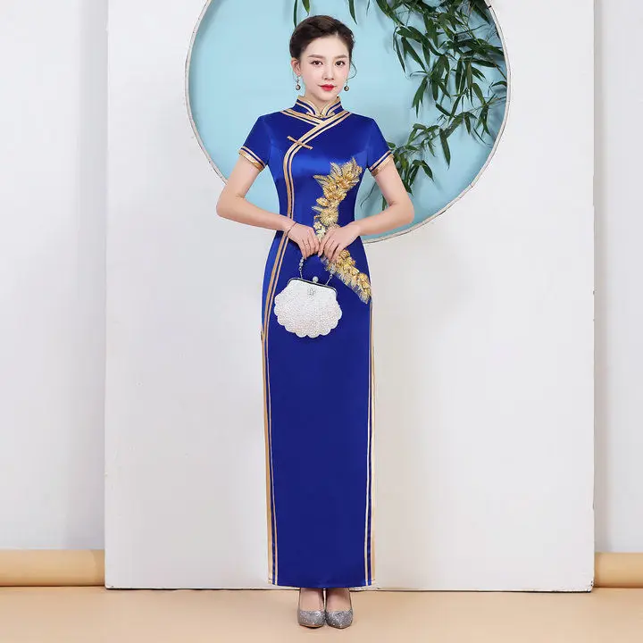 2022 Chinese style traditonal vintage qi pao dress women elegant party dress oriental tang suit stage performance cheongsam a45
2022 Chinese style traditonal vintage qi pao dress women elegant party dress oriental tang suit stage performance cheongsam a45
