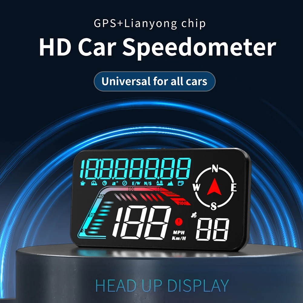

Автомобильный дисплей G12 HUD на лобовое стекло 5,5 дюйма GPS Спидометр превышение скорости Сигнализация цифровой смарт-экран компьютера км/ч миль пробег местное расстояние