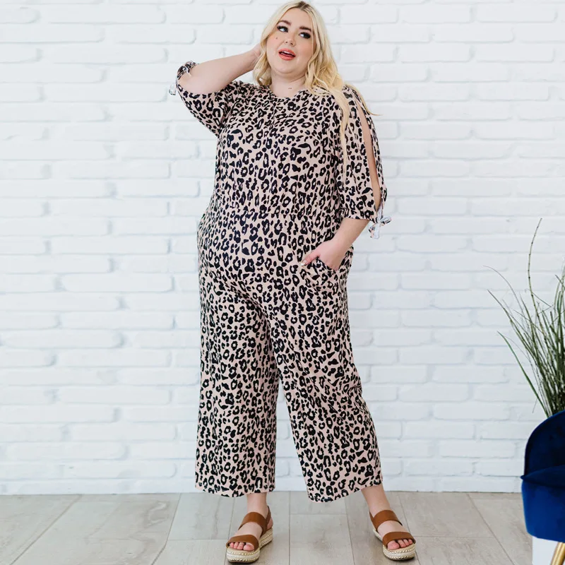 Best-Selling Leopard Print Tie-Dye One-Piece Trousers Summer New Large Size Half Sleeve round Neck Trousers Suit for Women
Best-Selling Leopard Print Tie-Dye One-Piece Trousers Summer New Large Size Half Sleeve round Neck Trousers Suit for Women