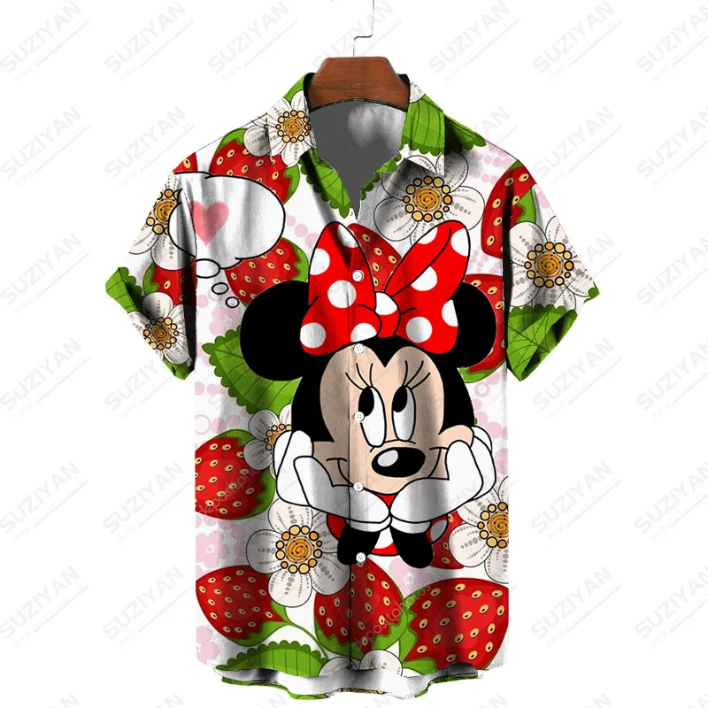 Summer Disney Minnie Print Shirts For Men Floral Patterns 3D Printed England Shirt Free Short-Sleeved Fit Loose Oversized Shirt
Summer Disney Minnie Print Shirts For Men Floral Patterns 3D Printed England Shirt Free Short-Sleeved Fit Loose Oversized Shirt