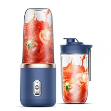 Portable Juicer Blender 300Ml Electric Fruit Juicer USB Charging Lemon Orange Fruit Juicing Cup Smoothie Blender Blue B