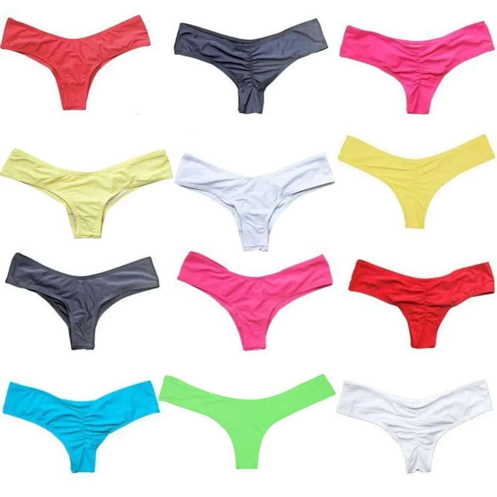 Women Sexy Ruched Solid Color Bikini Bottom Swimwear Hipsters Thong Beachwear Panties Lady's Intimates
Women Sexy Ruched Solid Color Bikini Bottom Swimwear Hipsters Thong Beachwear Panties Lady's Intimates