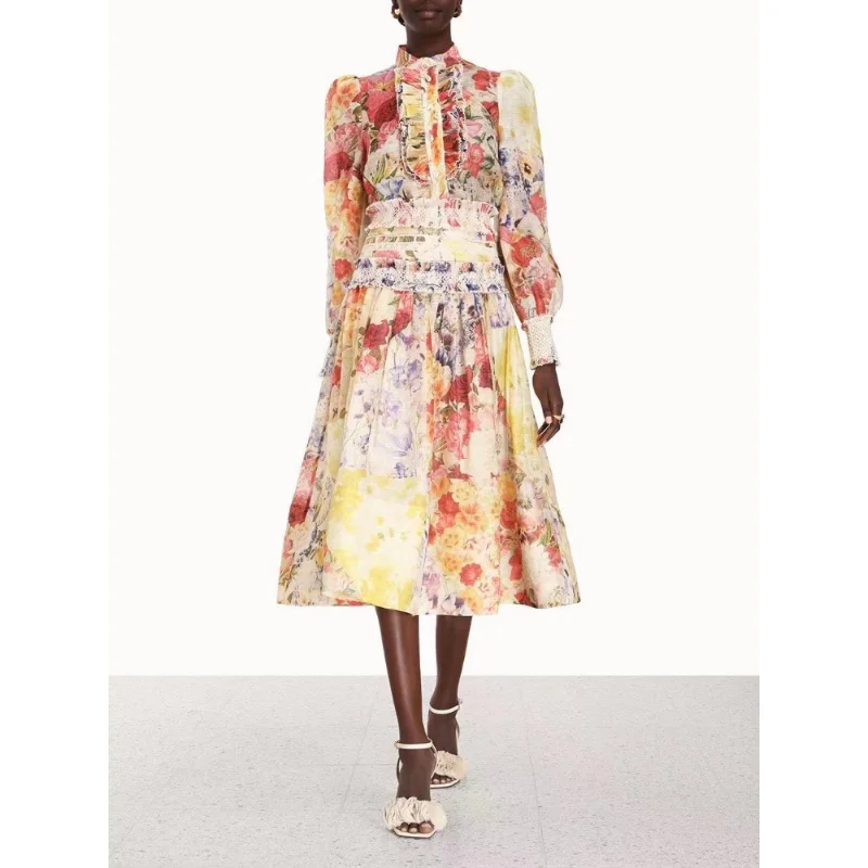 Top Quality New 2023 Spring Summer Beach Style Graceful Multi-floral Printing Pleat Ruched Ruffles Lace Woman Midi Skirt Set
Top Quality New 2023 Spring Summer Beach Style Graceful Multi-floral Printing Pleat Ruched Ruffles Lace Woman Midi Skirt Set