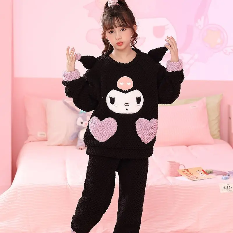 New Sanrio Cinnamoroll Kuromi cute kawaii pajamas winter thickened coral velvet medium and large children's plush home clothes
New Sanrio Cinnamoroll Kuromi cute kawaii pajamas winter thickened coral velvet medium and large children's plush home clothes