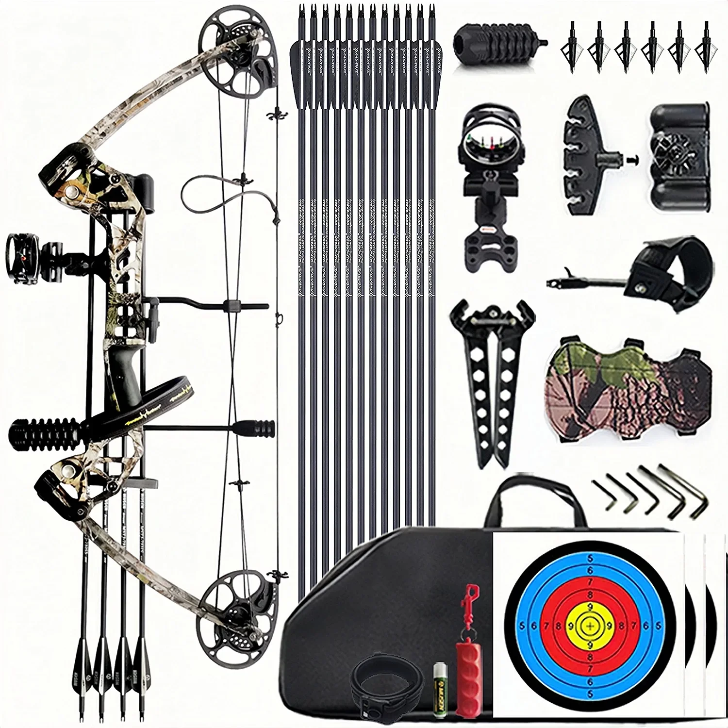 

Compound Bow and Archery Sets 0-70 lbs Compound Bow Outdoor Hunting Bow Fishing Shooting Sports Game Bow And Arrow