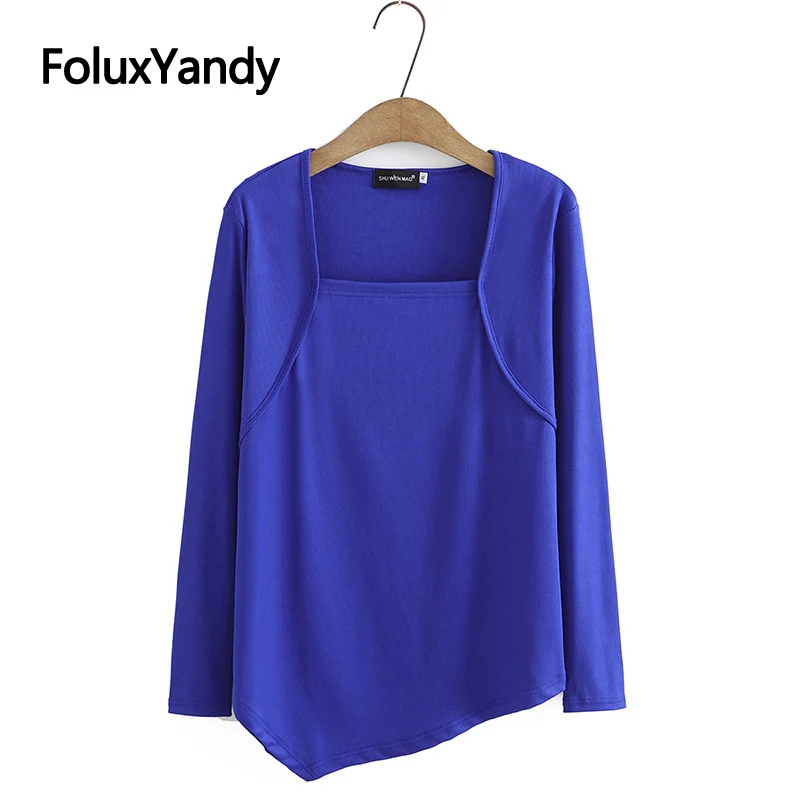 Solid Casual Women Spring Autumn Tops 3XL 4XL Plus Size Tops Square Collar Knitted Asymmetrical Long Sleeve T-shirts KKFY6258
Solid Casual Women Spring Autumn Tops 3XL 4XL Plus Size Tops Square Collar Knitted Asymmetrical Long Sleeve T-shirts KKFY6258