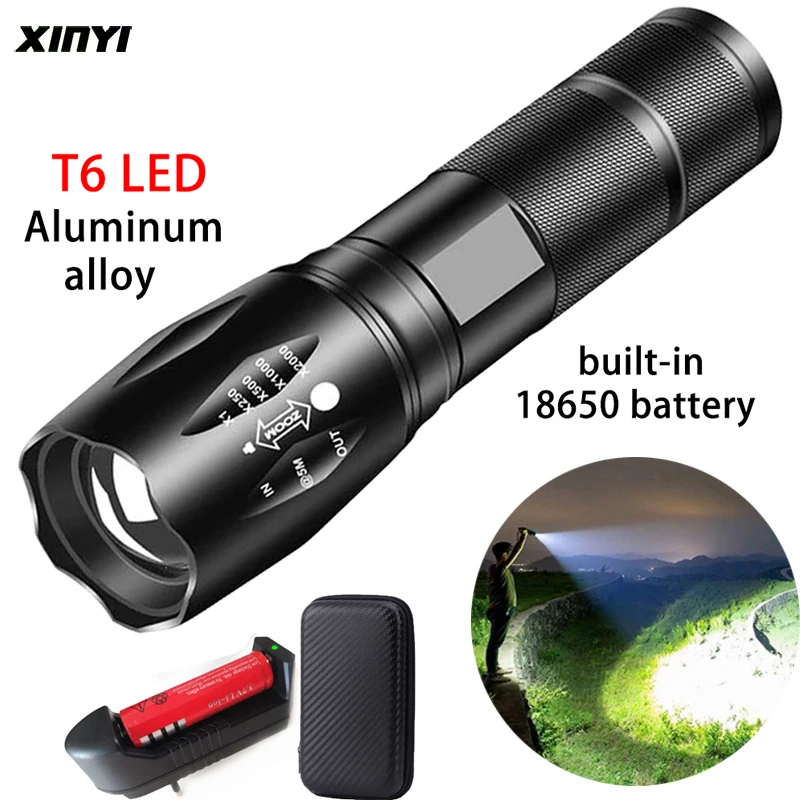 LED Rechargeable Flashlight XML T6/L2 linterna torch 18650 Battery 5 Modes Waterproof Outdoor Camping Powerful Led Flashlight
LED Rechargeable Flashlight XML T6/L2 linterna torch 18650 Battery 5 Modes Waterproof Outdoor Camping Powerful Led Flashlight