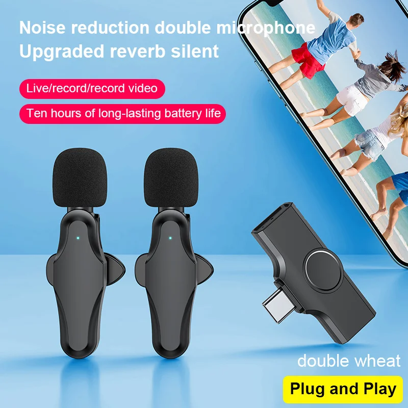 Wireless Lavalier Microphone Portable Audio Video Recording Mini Mic for iPhone Android Live Broadcast Gaming Phone Microfonoe
Wireless Lavalier Microphone Portable Audio Video Recording Mini Mic for iPhone Android Live Broadcast Gaming Phone Microfonoe