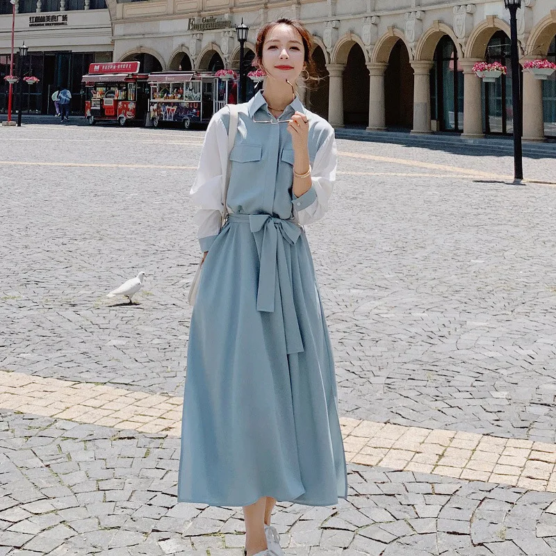 Urban Women Elegant Chiffon Long Sleeve Dresses Spring Autumn Fashion High Waist Knee-Length Dress with Sashes Casual Streetwear
Urban Women Elegant Chiffon Long Sleeve Dresses Spring Autumn Fashion High Waist Knee-Length Dress with Sashes Casual Streetwear