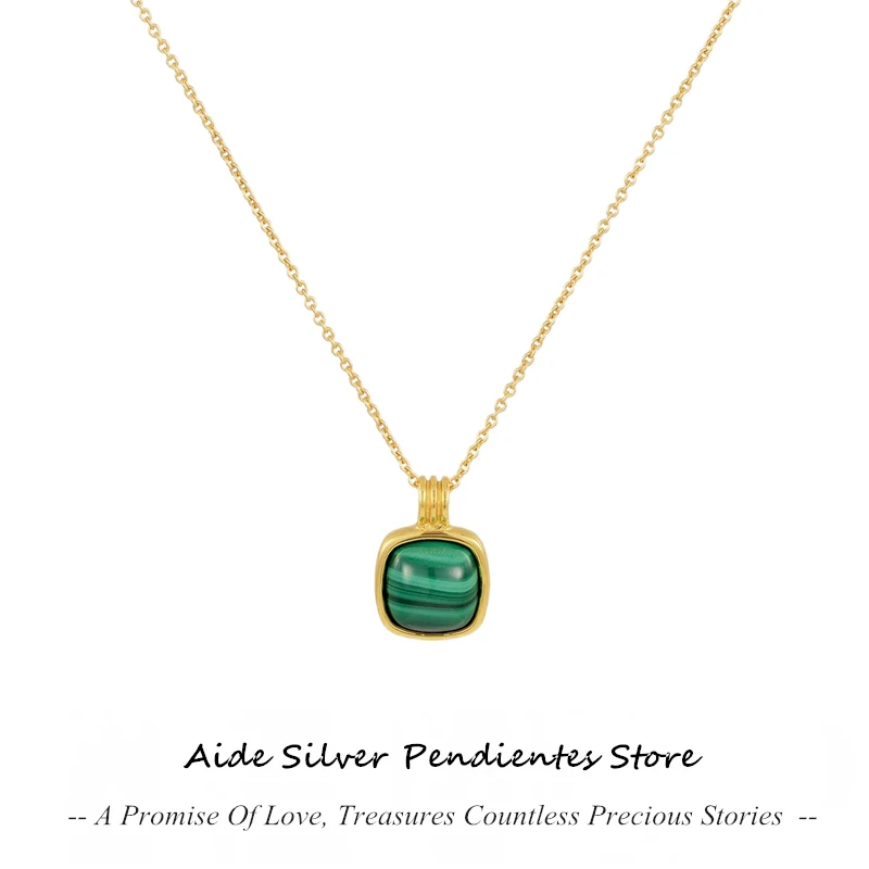 AIDE Luxury Malachite Natural Stone Ladies Clavicle Necklace Genuine 925 Sterling Silver Women's Dangle Necklace Collier Luxe
AIDE Luxury Malachite Natural Stone Ladies Clavicle Necklace Genuine 925 Sterling Silver Women's Dangle Necklace Collier Luxe