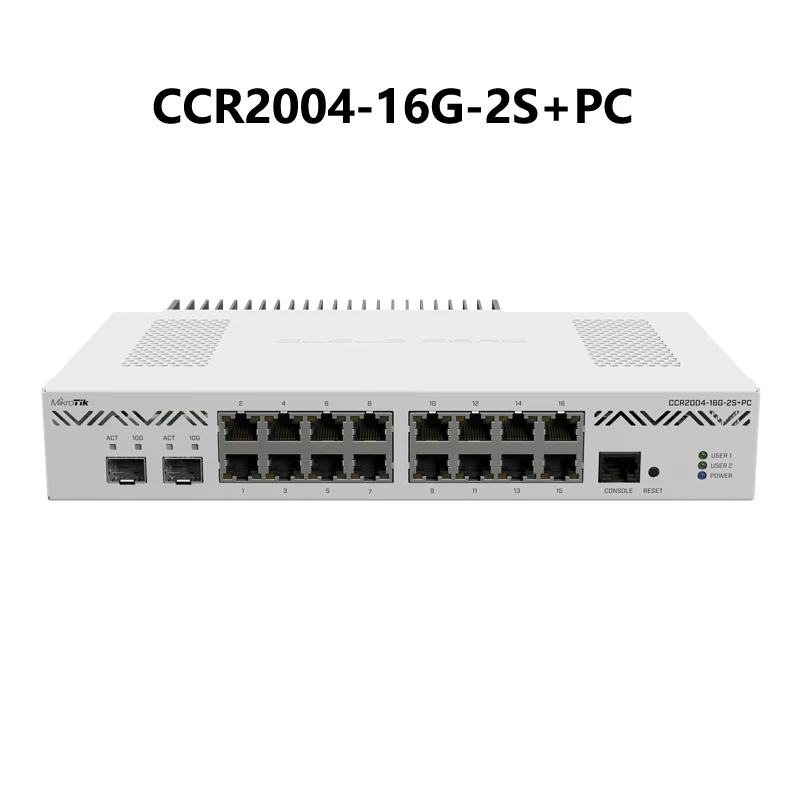 Mikrotik CCR2004-16G-2S+PC or CCR2004-16G-2S+ CCR2004 Series Router 16x Gigabit Ethernet Ports, 2x10G SFP+ Cages
Mikrotik CCR2004-16G-2S+PC or CCR2004-16G-2S+ CCR2004 Series Router 16x Gigabit Ethernet Ports, 2x10G SFP+ Cages